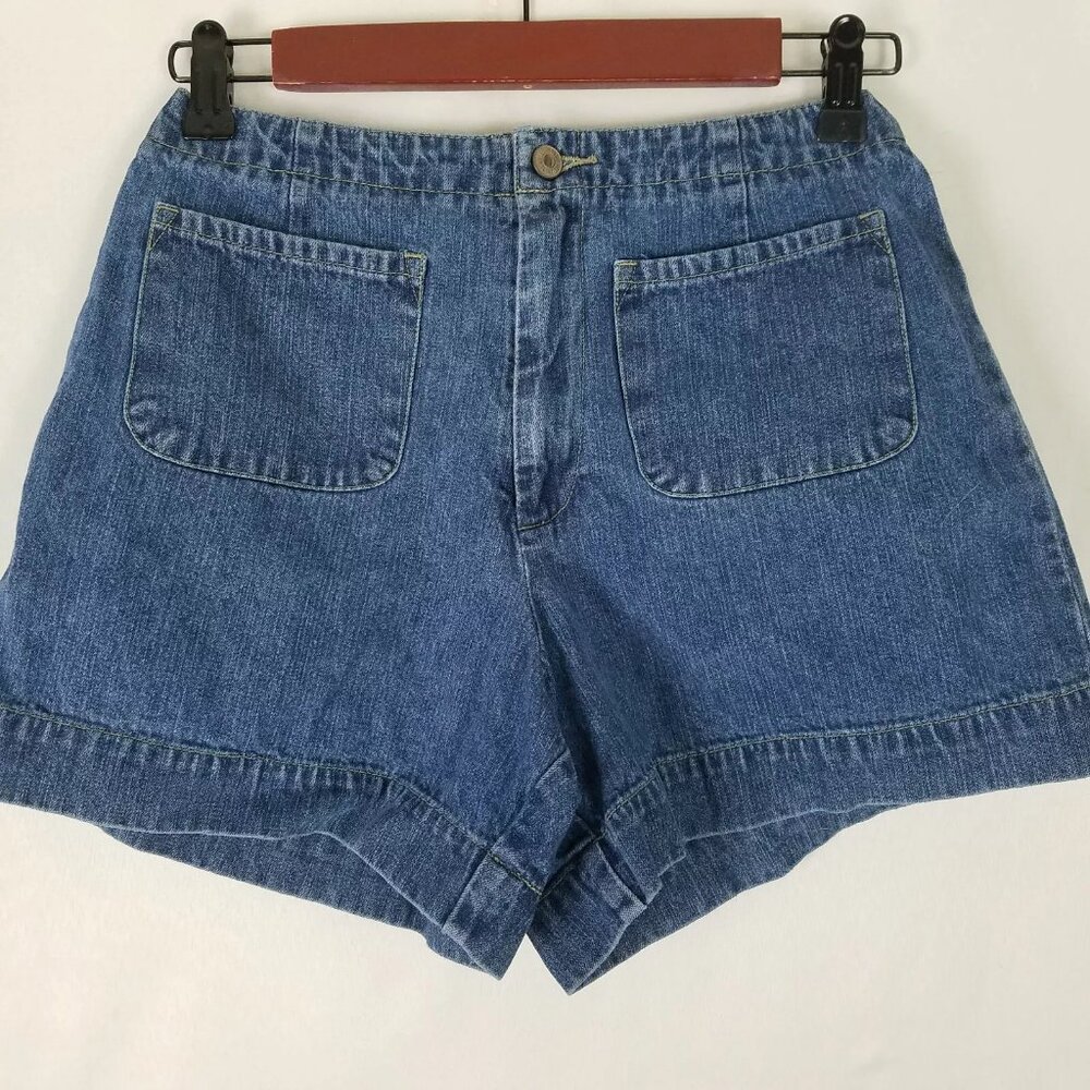 American Eagle Denim Shorts Womens 2 Blue Jean High Rise Mom‎ Dark Wash